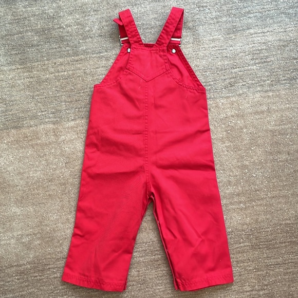 Vintage Izod Lacoste red overalls 18 months - Picture 3 of 5